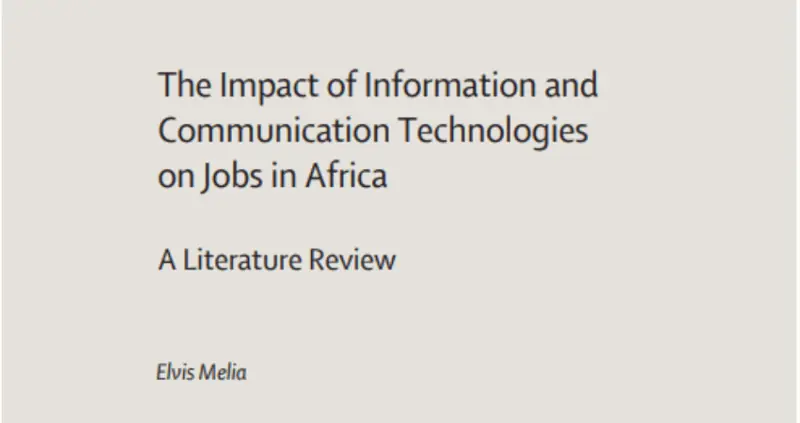 Cover: The Impact of Information and Communication Technologies on Jobs in Africa: A Literature Review