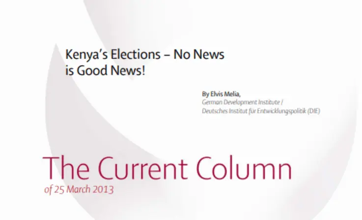 Cover: Kenya's Elections: No News Is Good News!